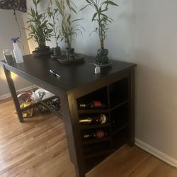 Suede Love Seat And Bar/table 