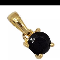 18K Gold Vermeil Black Onyx Pendant 
