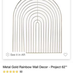 Metal Gold Rainbow Wall Decor