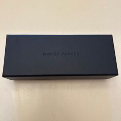 NEW Warby Parker Eyeglass Case Hard Shell Box Cleaning Cloth Set Navy Blue