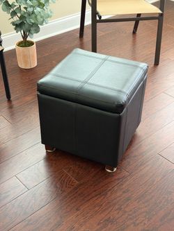 Black Storage Ottoman
