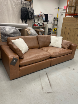 Modular Genuine Leather Cloud Couch (Brown or Black)