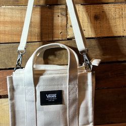 Vans Cream Canvas Cross Body Mini Tote LIKE NEW
