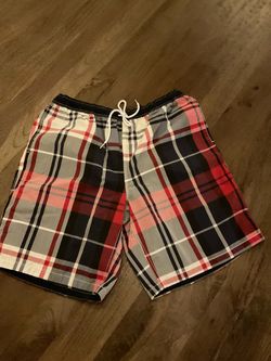 Tommy Hilfiger Men’s XL Swim Trunks https://offerup.com/redirect/?o=U2hvcnRzLlJlZA==, black, and gray plaid swim trunks