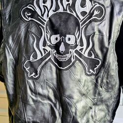 Buffalo Leather Biker Jacket. NEW
