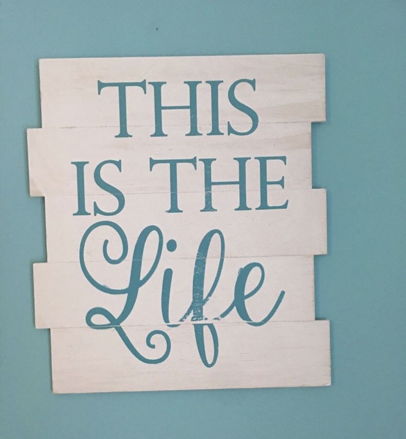 “This Is The Life” Beachy Wood Sign