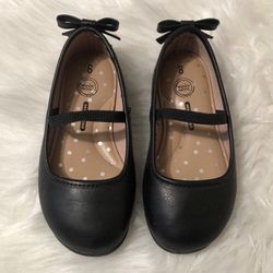 Wonder Nation size 8 black toddler girl flats shoes