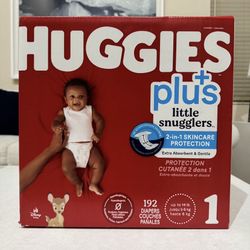 Huggies Diapers, 192ct. Size: 1 (New)