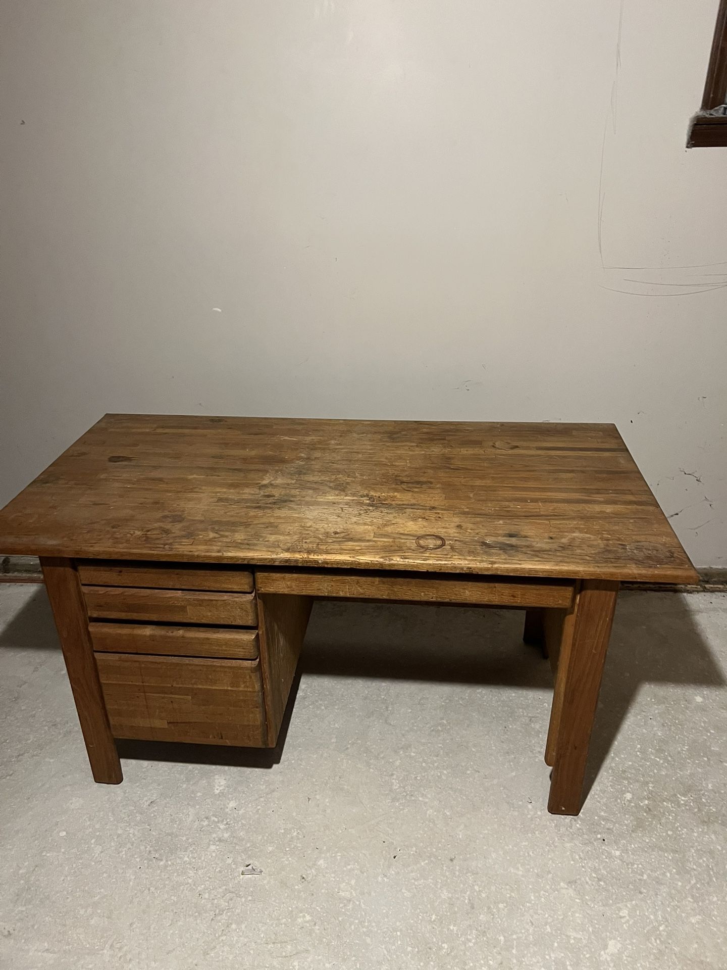 Solid Antique Oak  Desk Needs Refinishing 