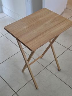 Small wooden balcony table