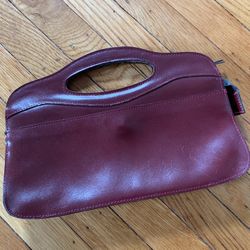 Vintage Burgundy Leather Clutch