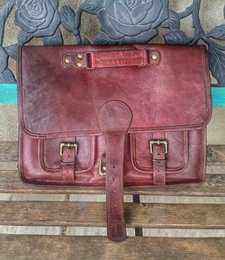 Men leather satchel