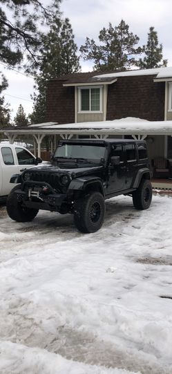 Jeep Jk Wrangler Unlimited Four Door Sahara Painted Fender Flares Black Forest Green