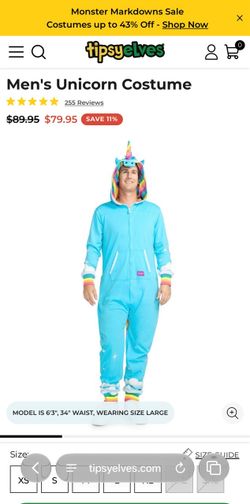 Tipsy Elves Men's XL Unicorn Costume