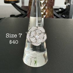 925 Sterling Silver Rose Flower Ring