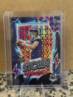 2024 Mosaic JJ McCarthy Storm 05/49 Prizm SP Parallel RC Minnesota Vikings 