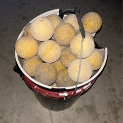 Yellow dimpled cage balls