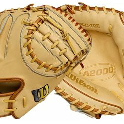 Brand New Wilson A2000 CM33 Pro Stock Blonde Tan Baseball Catchers Glove Mitt Glove Size 33"