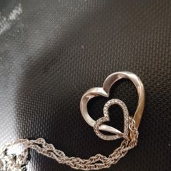 14 K Double Heart Pendant 