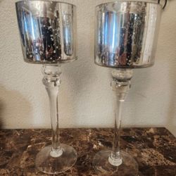 Glass Hurricane Candle Holders