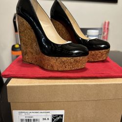 Christian Louboutin Coroclic Cork Wedges Size 36.5