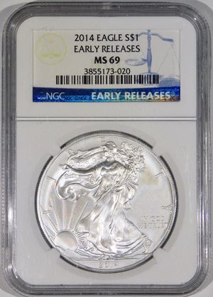 Photo 2014 $1 American Silver Eagle NGC MS-69 Early Releases