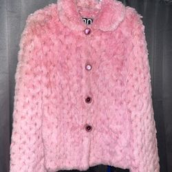 Pink Rabbit Fur Jacket