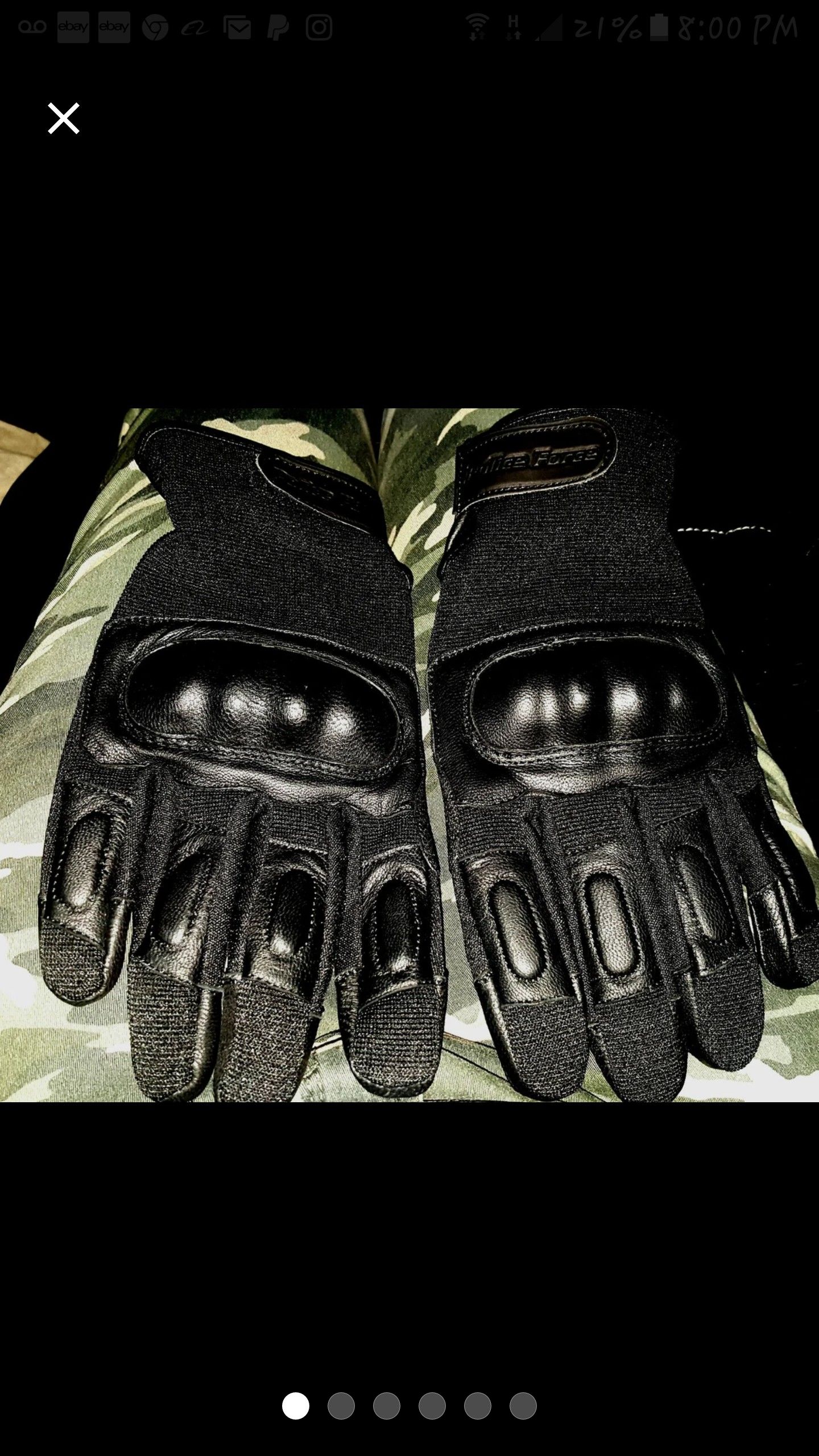 Hard Knuckle Leather Tactical Police Force Gloves XL