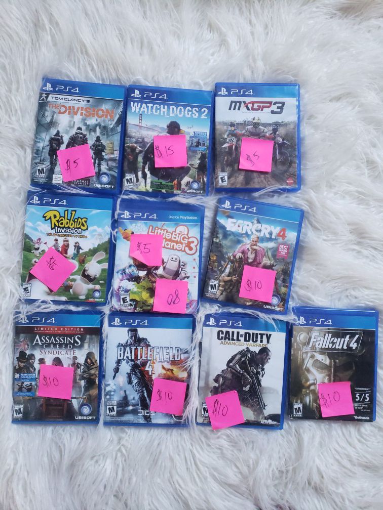 PS4 Video games (sold separately or bundle)
