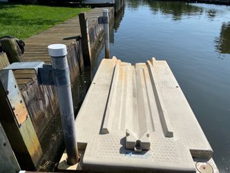 Jetski ramp with poles and brackets