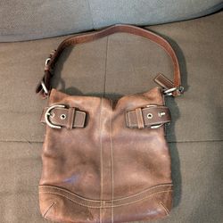 Natural Cow Hide Leather Coach Bag