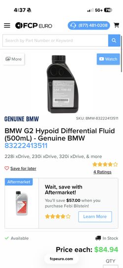 BMW Differential Oil And Moc Transfer Case And Differential Oil