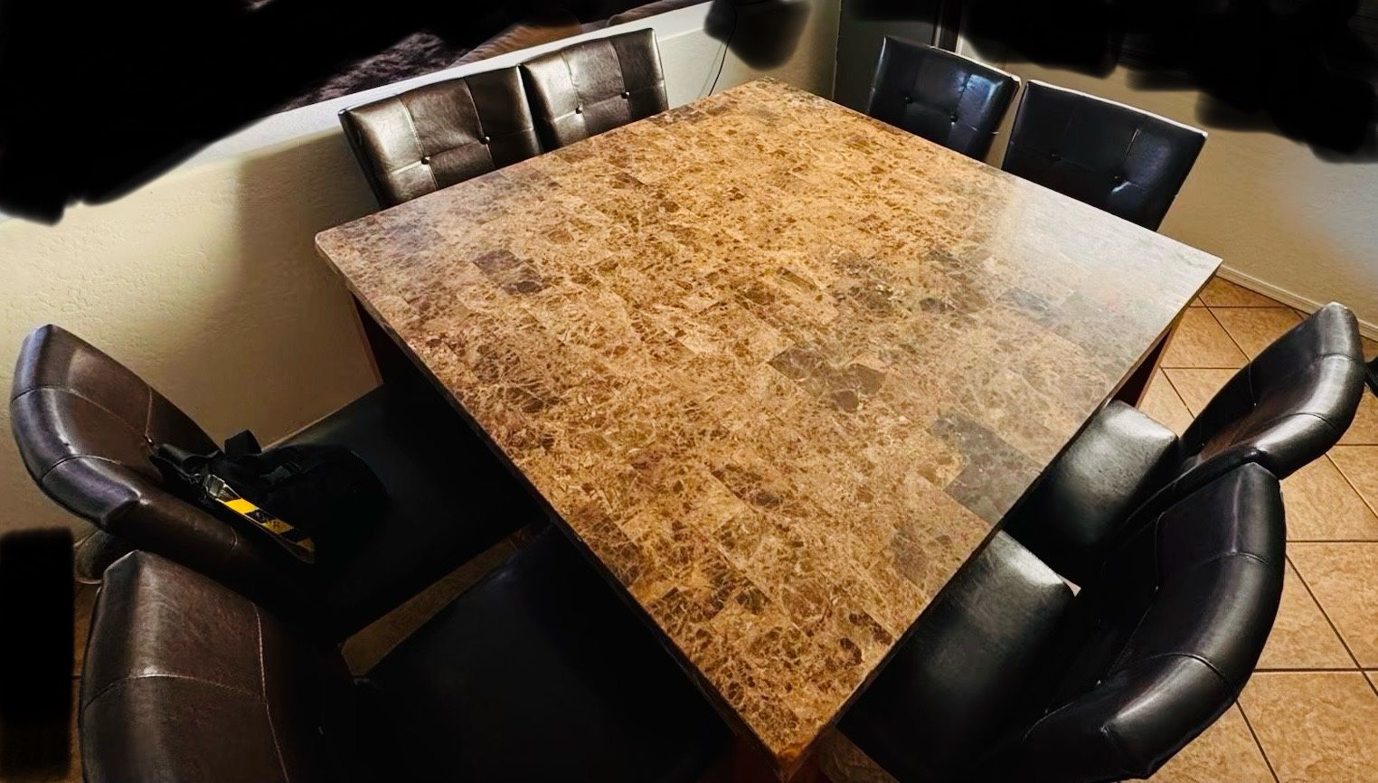 $300 Marble Top Dining Table + 8 Chairs Great Condition! OBO
