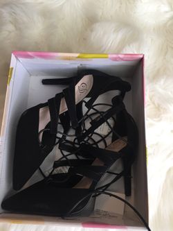 Black Lace-up heels