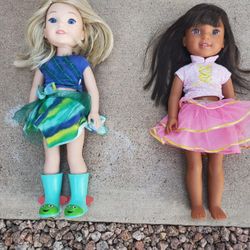 American girl dolls...Camile and Ashylyn 14.5 welly wishers  40 each will sell separately 