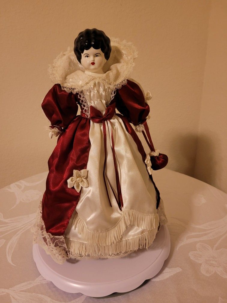 Antique/Vintage 15 Inch Tall China Head Doll In Renaissance Costume