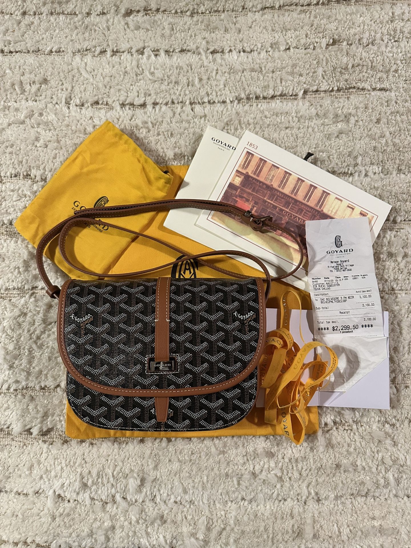 Goyard Black Belvedere II Messenger Bag Coated Canvas PM