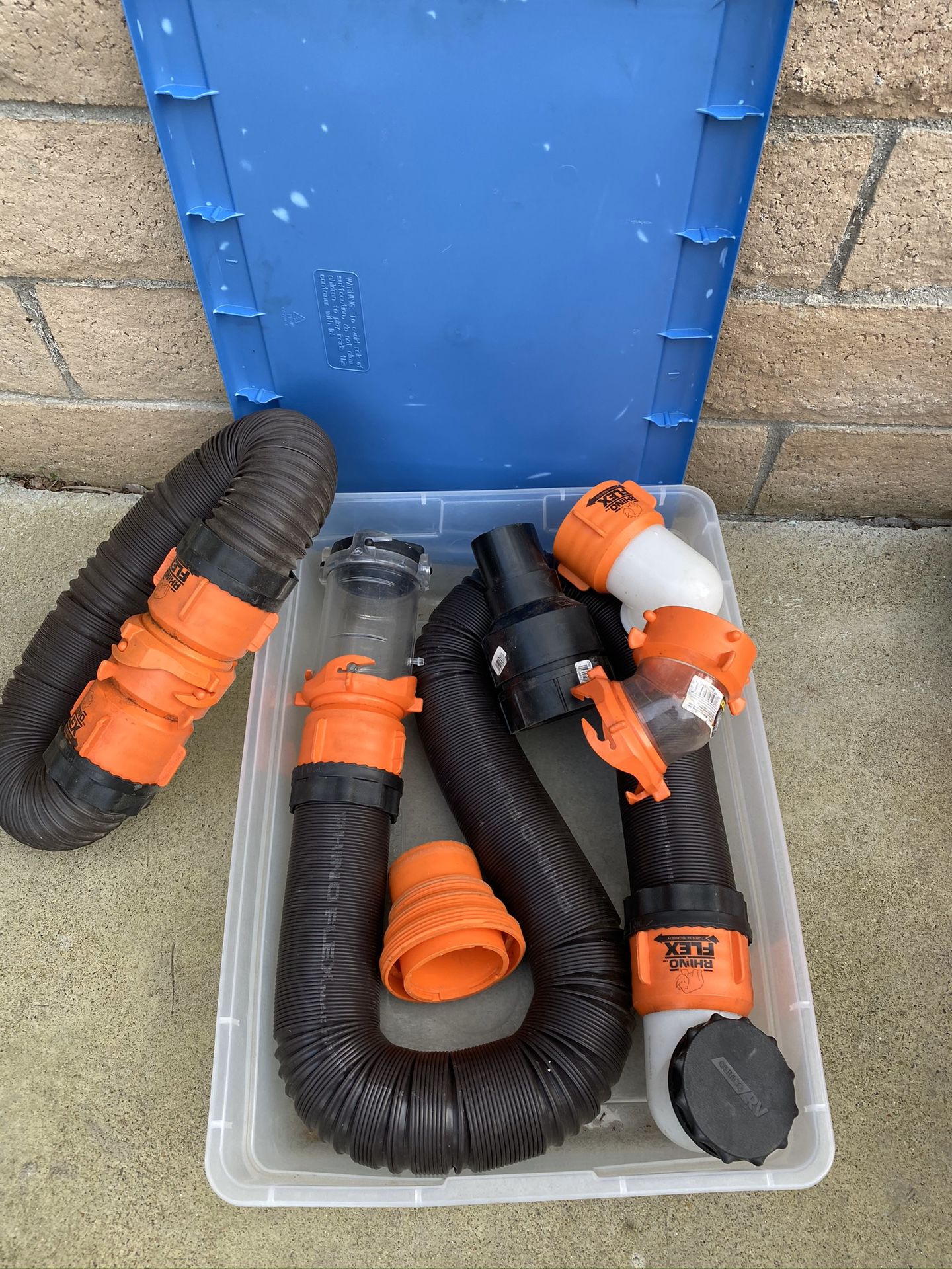 Rhino RV trailer sewer hose kit, extension plus accessories