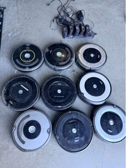 Nine Roomba robot vacuums