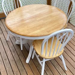 Real Wood Table + Chairs