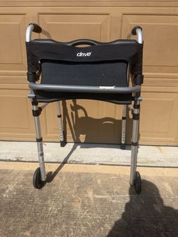 Drive Medical Clever-Lite LS Rollator Walker – Seat, Backrest & Push-Down Brakes