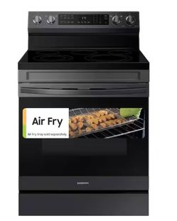 Samsung 30" 5-Burner Smart Electric Range in Black Stainless Steel - Wi-Fi & AirFry MSRP $1199