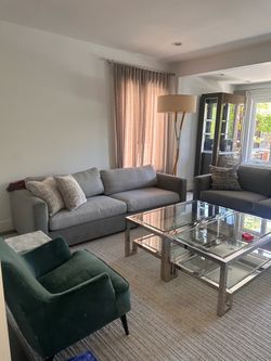 Pair of Nathan Anthony Rocco sofas- 95 inches long and 80 inches long