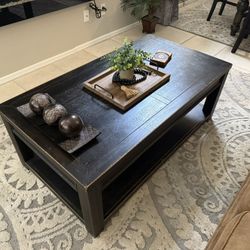 Gavelston Black Rectangular Coffee Table And End Table