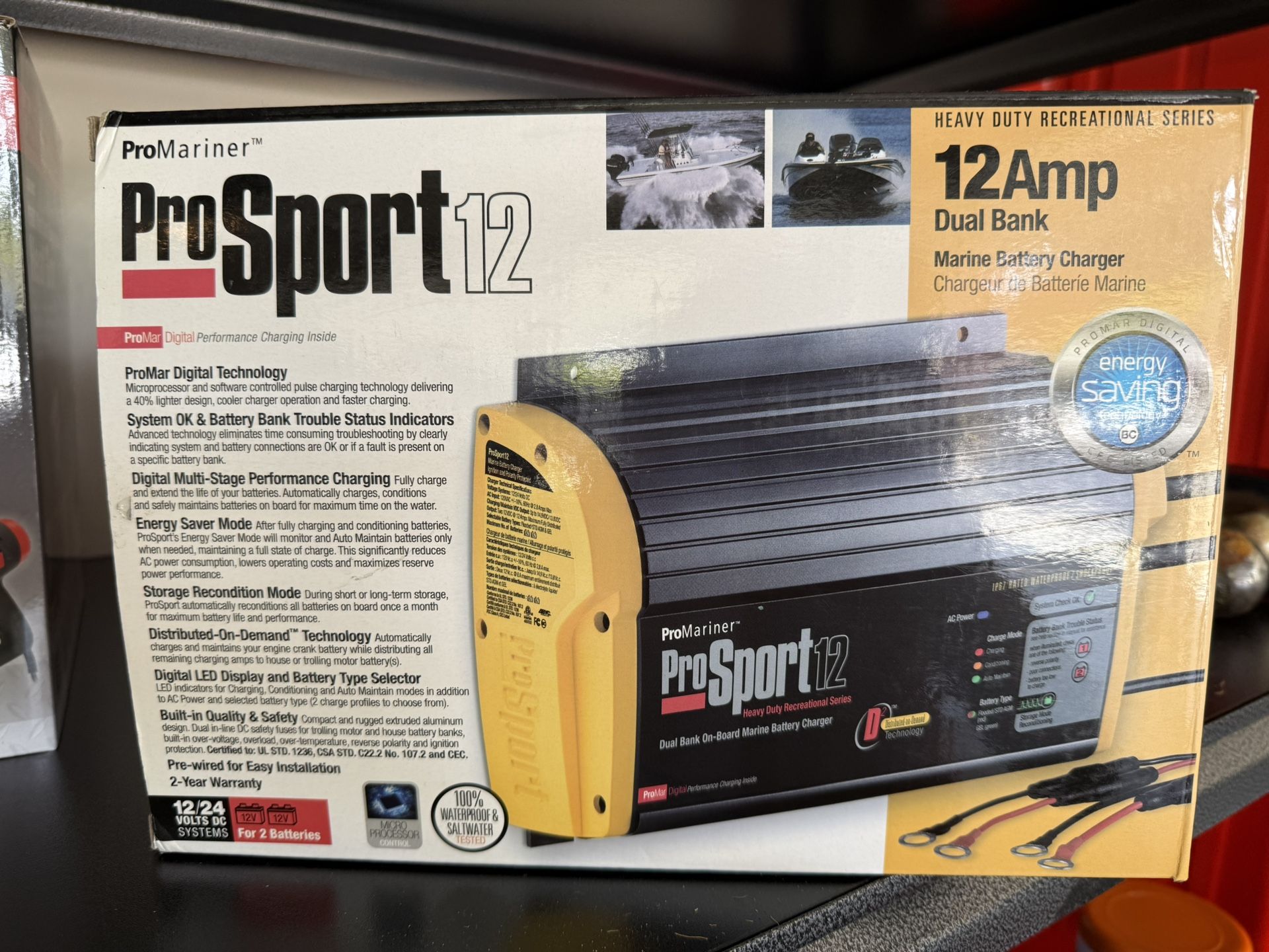 Pro sport 12- 12 Amp Dual Bank Marine Charger