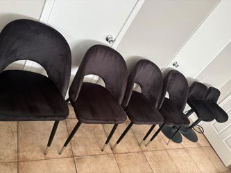Black Velvet Chairs/Stools