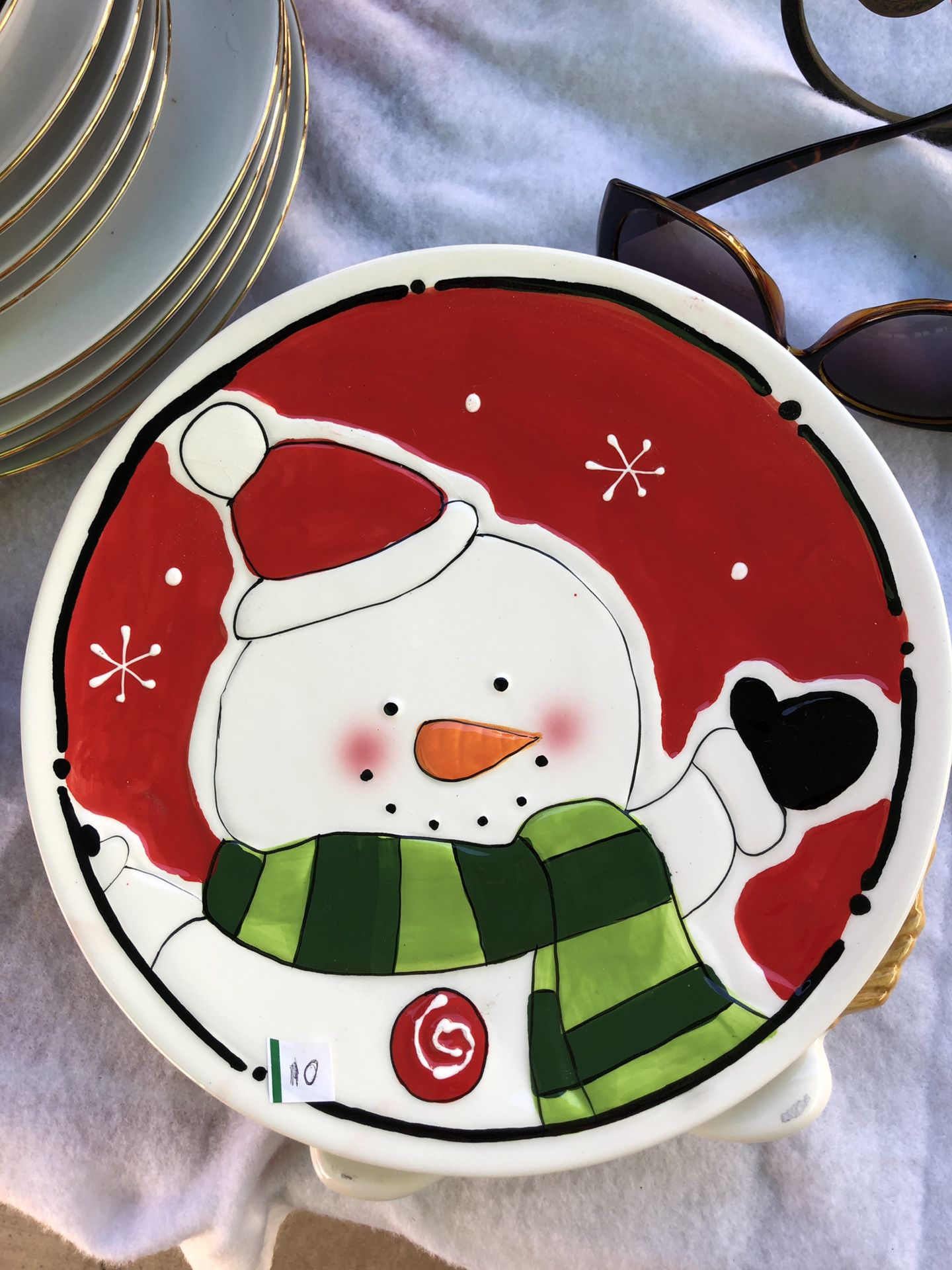 Happy Holiday Snowman Plate
