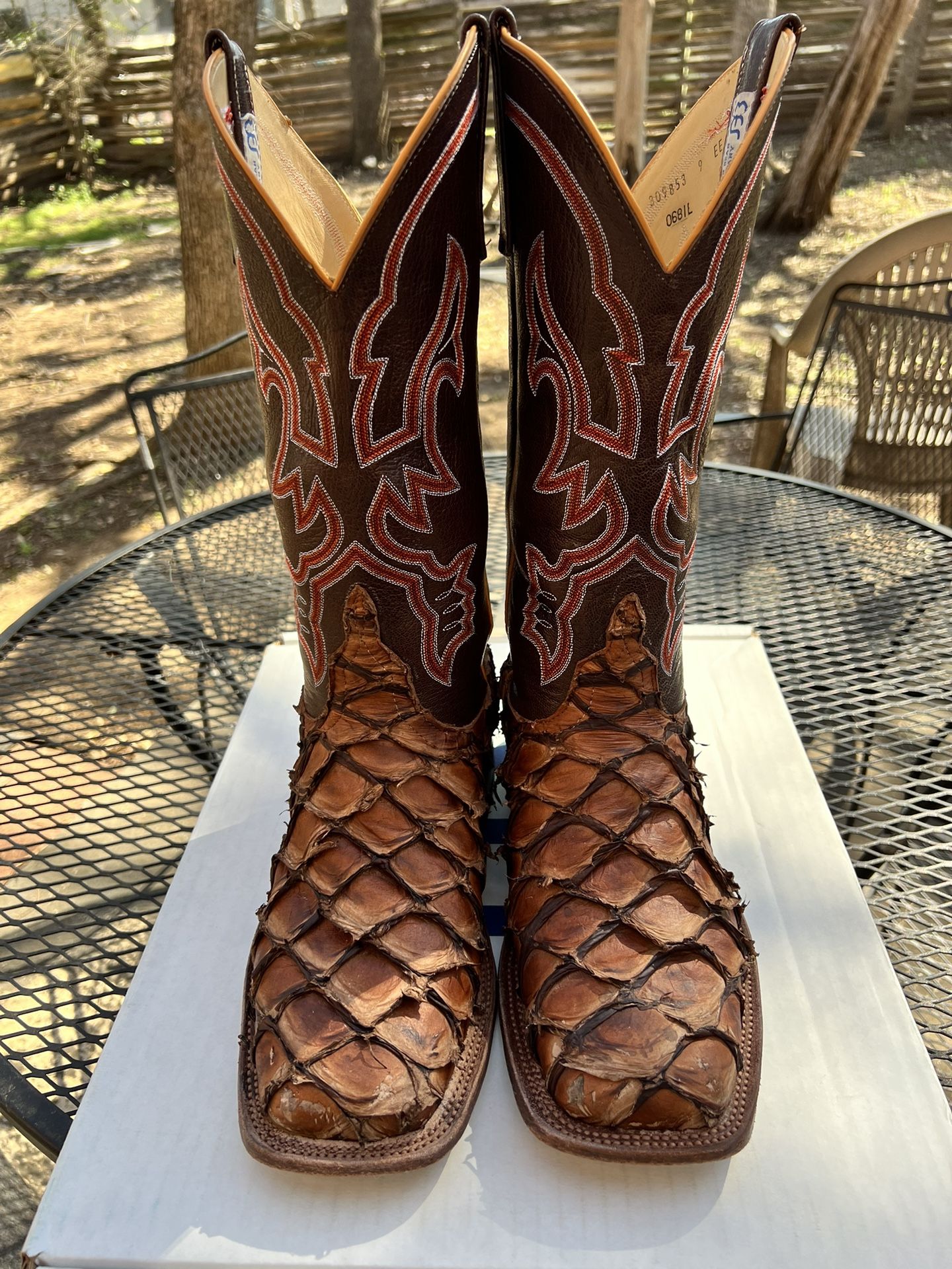 Anderson Bean Exclusive Tan Pirarucu Cowboy Boots for Sale in San