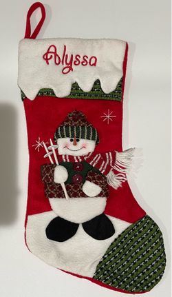 Personal Creations 3D Plush Santa "Alyssa" Christmas Stocking