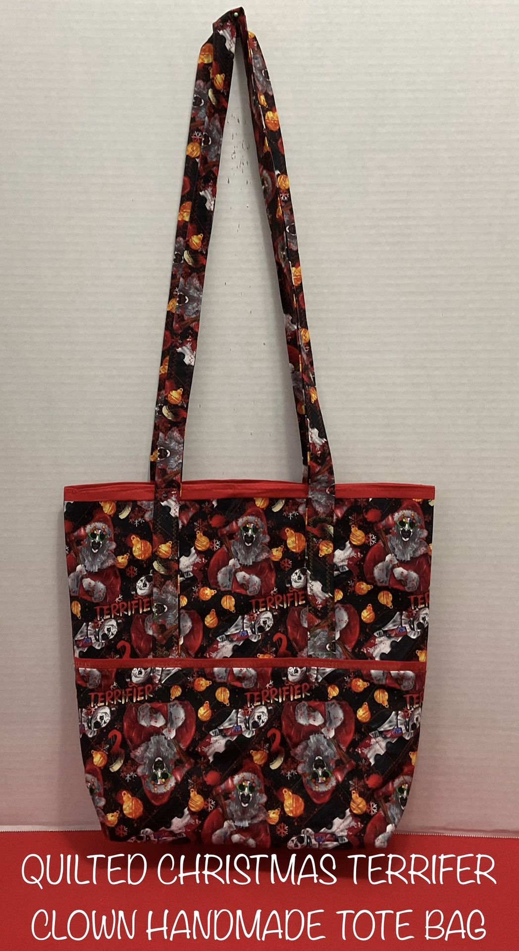 TERRIFIER CLOWN QUILTED HANDMADE TOTE BAG